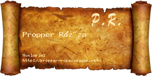 Propper Róza névjegykártya