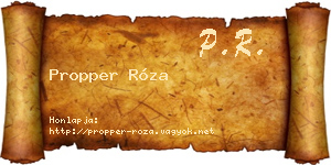 Propper Róza névjegykártya